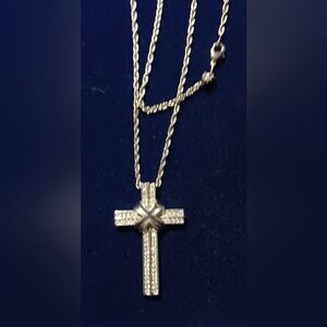 Rhinestone Covered Cross W Chain